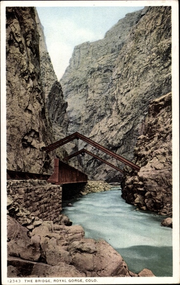 Postcard Colorado United States, Royal Gorge, Bridge
