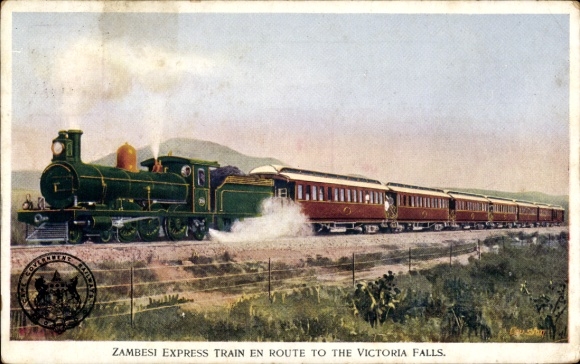 Artist PC Zambezi Express train on the way to Victoria Falls