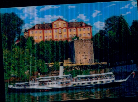3D Postcard Konstanz on Lake Constance, steamer Hohentwiel, Mainau Castle