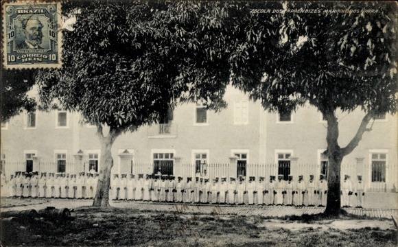 Postcard Pará Brazil, School for Naval Apprentices, Seamen