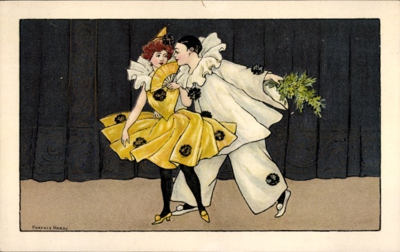 Artists Postcard Hardy, Florence, Pierrot