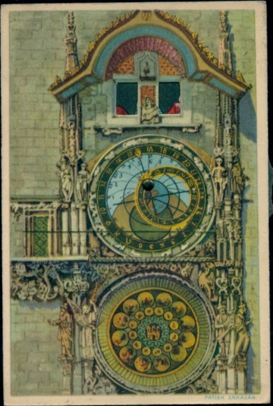 Mechanical Postcard Praha Prague Czech Republic, Astronomical Clock