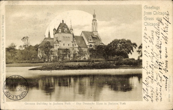 AK Chicago Illinois USA, German House in Jackson Park