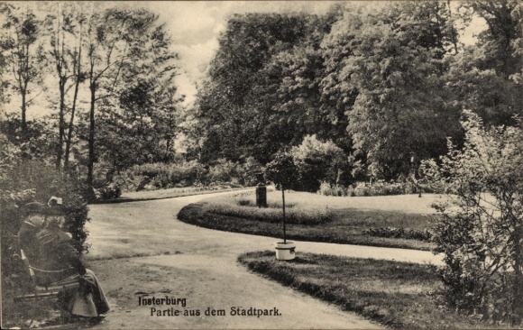 Postcard Chernyakhovsk Insterburg East Prussia, City Park
