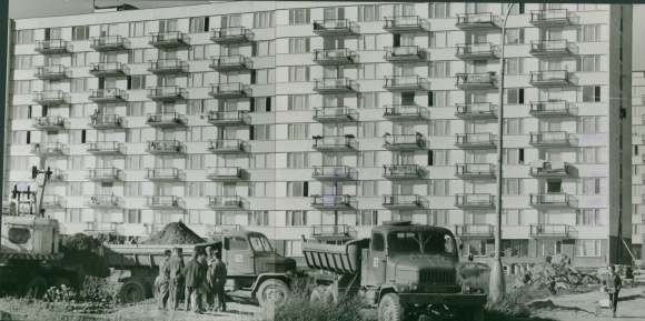 Photo Hans Joachim Spremberg, Tábor South Bohemia, development area 1967, truck