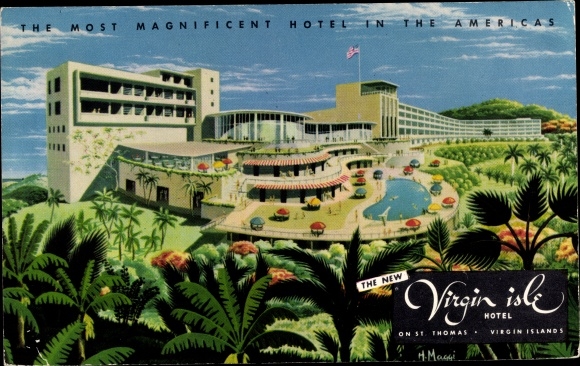 Postcard Saint Thomas US Virgin Islands, The Virgin Isle Hotel, exterior